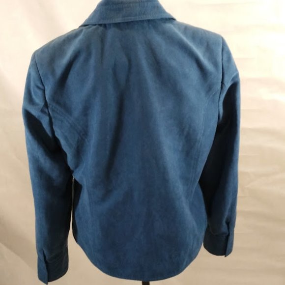 LanaLee Soft Suede Turquoise Blazer Jacket Size 12 - Picture 3 of 11
